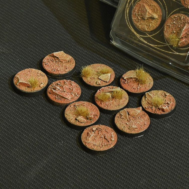 Gamers Grass Badlands Bases, Battle Ready - Round 25mm (x10)