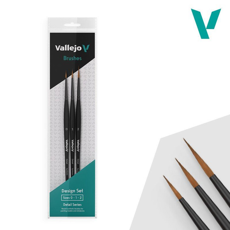 AV Vallejo Detail - Design Brush Set (Sizes 0, 1 & 2)