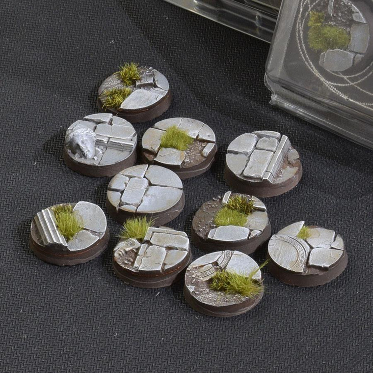 Gamers Grass Temple Bases, Battle Ready - Round 25mm (x10)