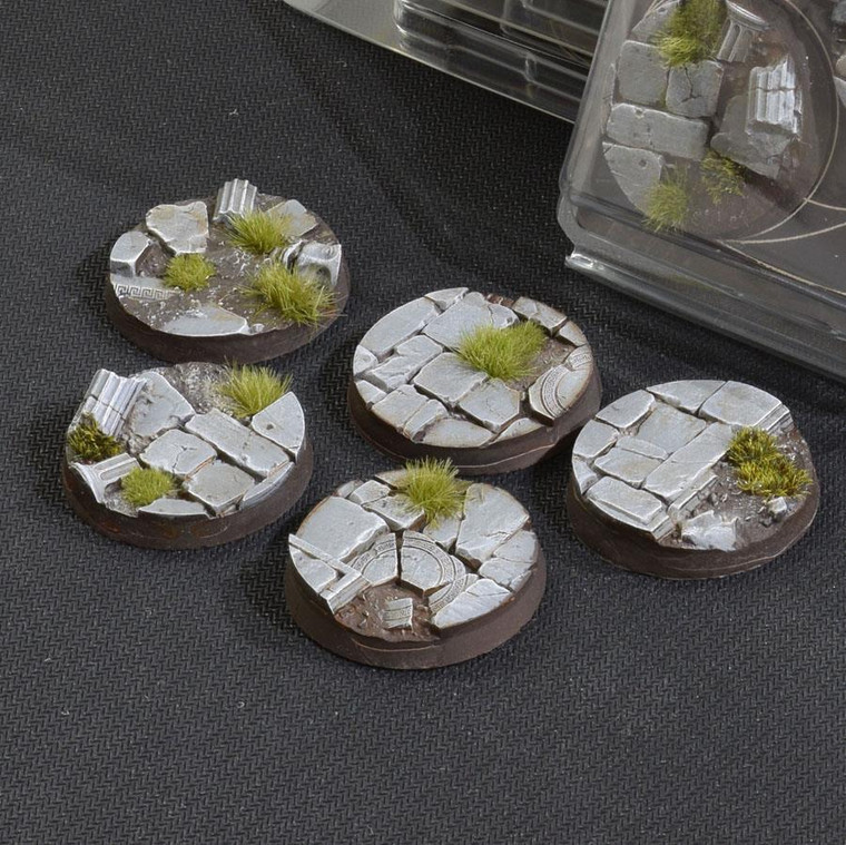 Gamers Grass Temple Bases, Battle Ready - Round 40mm (x5)