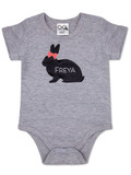 Fancy Bunny with Hair Bow Personalised Onesie