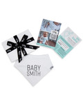 Baby's Year of Firsts Gift Voucher - showing the Gift Voucher, Personalised Bib and Gift Box