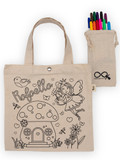 Fairy Garden Colouring Canvas Tote Bag with Washable Markers