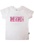 Floral Mini T-shirt in white, featuring a vibrant floral ‘MINI’ print — designed to match our Mama T-shirts for the perfect Mama & Mini set
