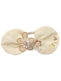 Blossom & Lace personalised ivory bow hair elastic with floral lace
