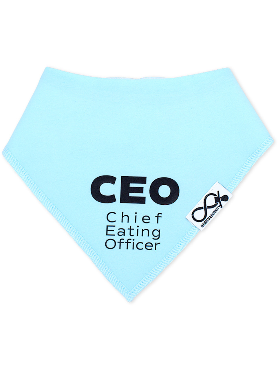 CEO 'Chief Eating Officer' Bib in Light Blue with Black print