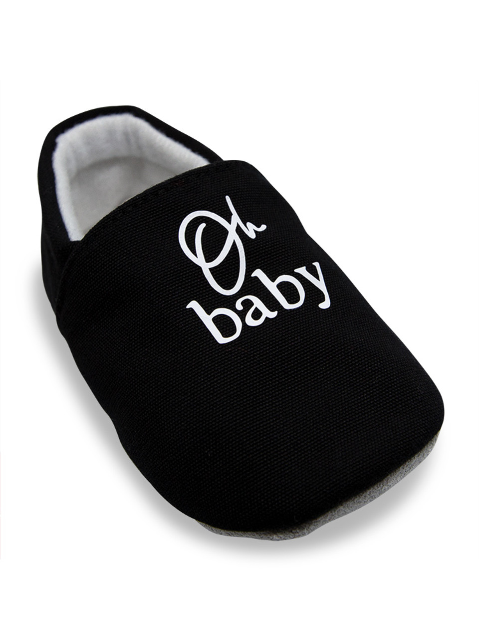 Close up of Oh Baby Announcement Baby Shoes
