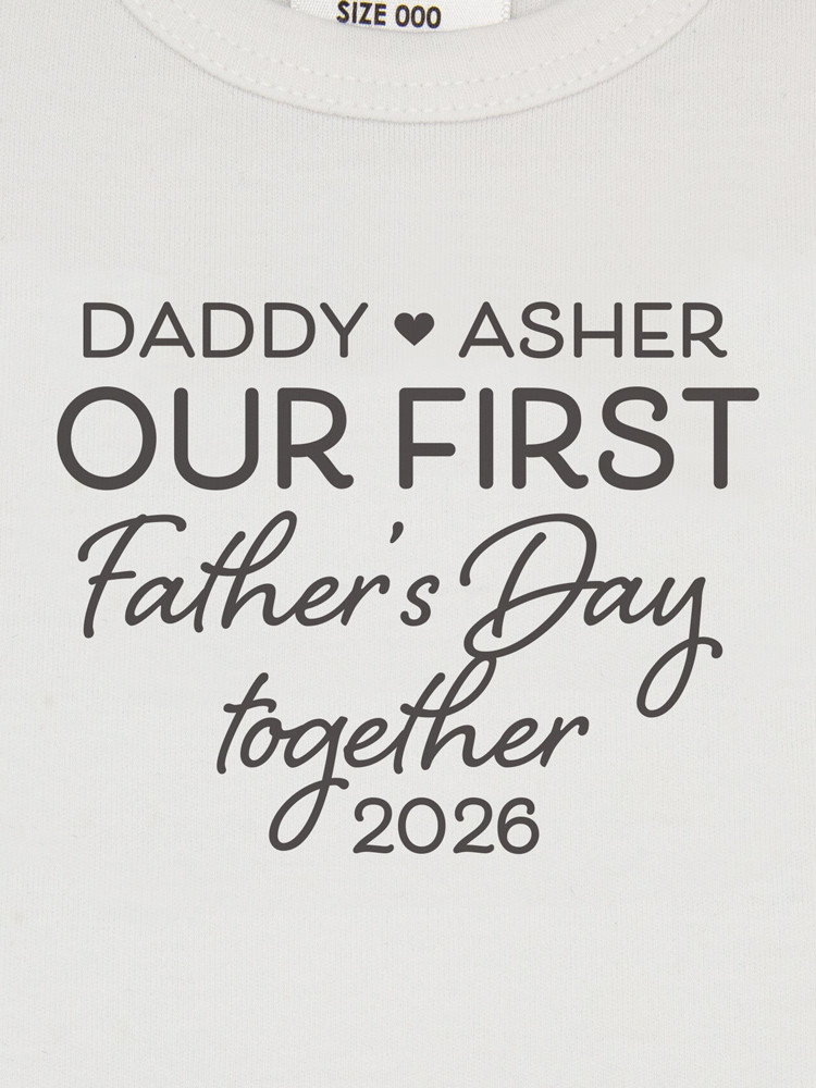 Close up of Personalised First Father's Day Onesie