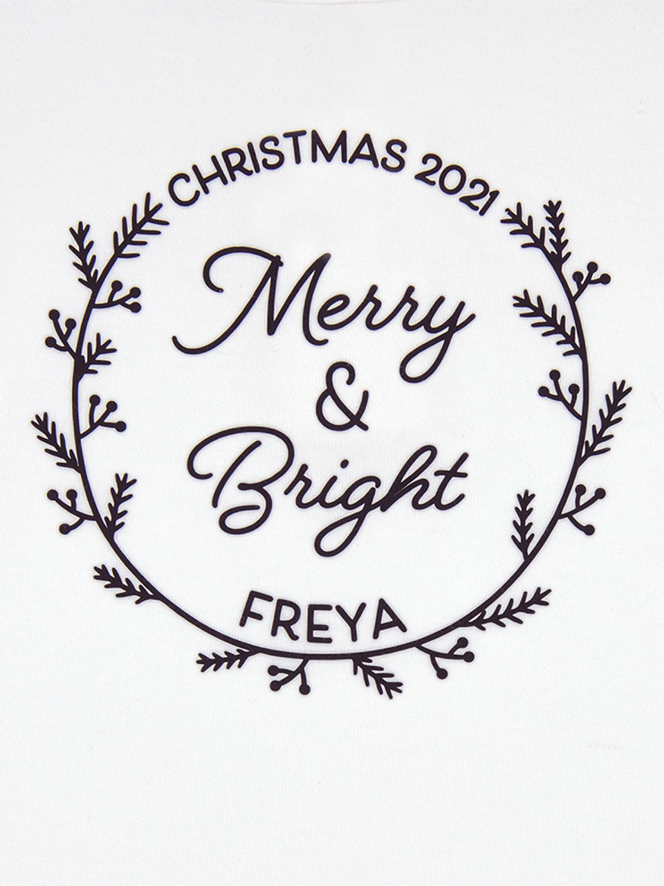 Close up of Merry & Bright Personalised Onesie