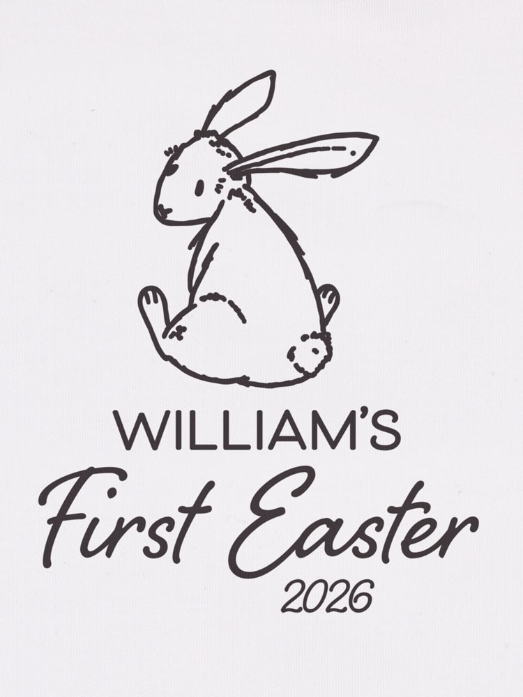 Close up of Personalised First Easter Onesie