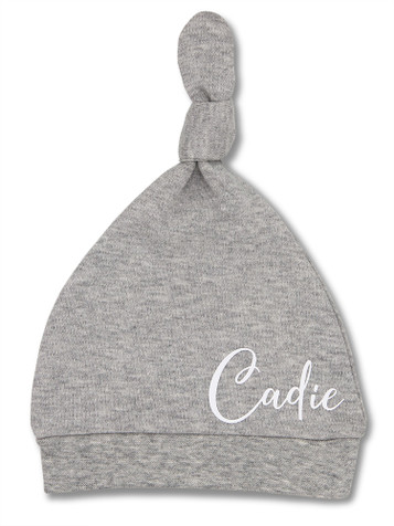 Script Personalised Baby Beanie with White print Script Personalised Baby Beanie with White print