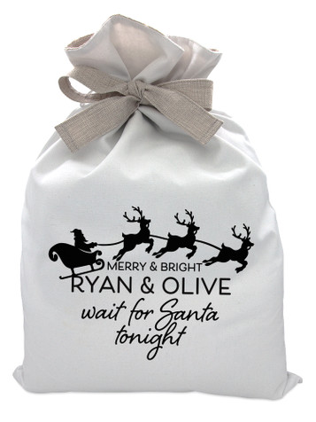 Waiting for Santa Personalised Christmas Eve Sack Waiting for Santa Personalised Christmas Eve Sack