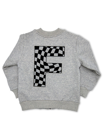 Back view of Wavy Checkered Letter Personalised Jacket