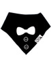 Tuxedo Bib in Black with White print