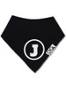 Circle Letter Personalised Bib in Black with White print
