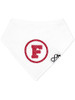 Circle Letter Personalised Bib in White with Perforated Red print