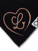 Close up of Heart Letter Personalised Bib