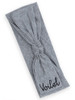 Sporty Flowing Personalised  Headband in Heather grey with Black print
