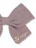 Close up of Wide Bow Casual Cursive Personalised Clip