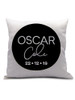 Statement Keepsake Personalised Cushion with Black print Statement Keepsake Personalised Cushion with Black print