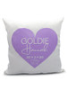 Heart Baby Birth Details Keepsake Personalised Cushion with Lilac print