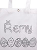 Close up of Easter Persaonalised Colouring Canvas Tote Bag