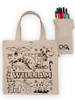 Dinosaur Christmas Colouring Canvas Tote Bag with Markers Dinosaur Christmas Colouring Canvas Tote Bag with Markers