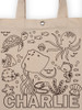 Close up of Under the Sea Personalised Colouring Canvas Tote Bag with Markers