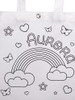 Close up of Rainbow Personalised Colouring Canvas Tote Bag