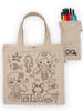 Mermaid Colouring Canvas Tote Bag with Washable Markers