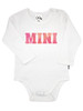 Gradient Mini Onesie in white, featuring a soft pink tonal ‘MINI’ print - designed to match our Mama T-shirts for the perfect Mama & Mini set