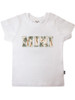 White Mini T-shirt with a neutral palm print ‘MINI’ design — made to match our Mama range for relaxed, coastal-inspired moments