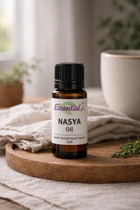 Nasya Oil nasal support blend for sinus comfort and nasal dryness, gentle herbal oil by Essential7 Gut Root Wisdom