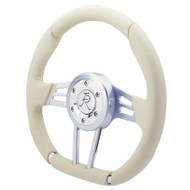 "D-Wheel" Steering Wheel by Flaming River Light Tan