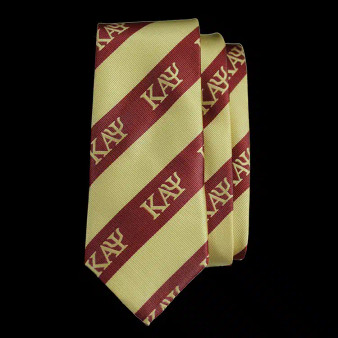 G2312-KAPPA ALPHA PSI IMITATION SILK NEXK TIE-CRIMSON AND CREAM 750
