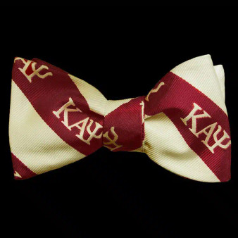 G2302 KAPPA ALPHA PSI IMITATION SILK BOW TIE AND HANDKERCHIEF SET RED_WHITE 852