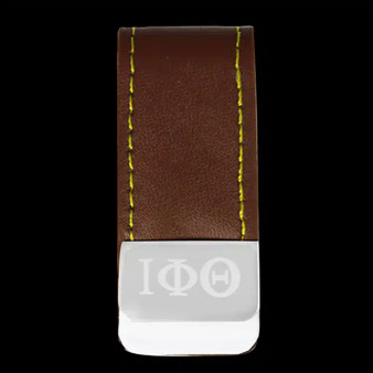 Deference Clothing® 63 G1684-IPT Leather Money Clip W/Laser Engraved Logo