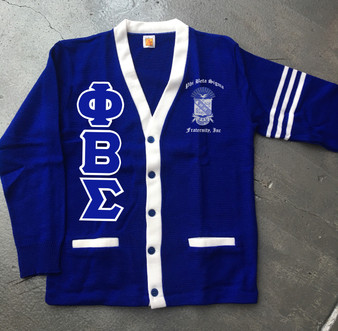 Deference Clothing® compatible with Phi Beta Sigma Clothing® Chapter 75 Fully Customized Varsity Cardigan