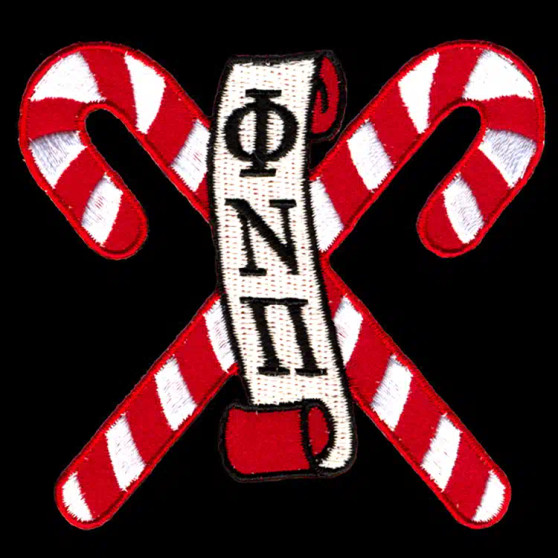 G964-KAPPA ALPHA PSI 10 1_2″T PHI NU PI CANE Emblem W_Heat Seal Backing 975