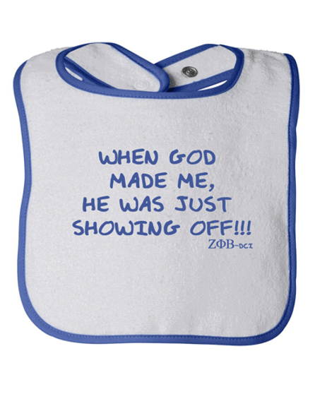 Deference Clothing® compatible with Zeta Phi Beta Clothing® Chapter Chapter 60 Baby Bib Show