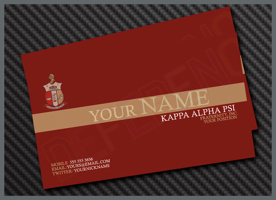 Deference Clothing® compatible with Kappa Alpha Psi Clothing® Chapter 73 Business Card 101