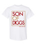 White Kappa Alpha Psi Son of Diggs T-shirt with crimson and cream fraternity graphic by Deference Clothing