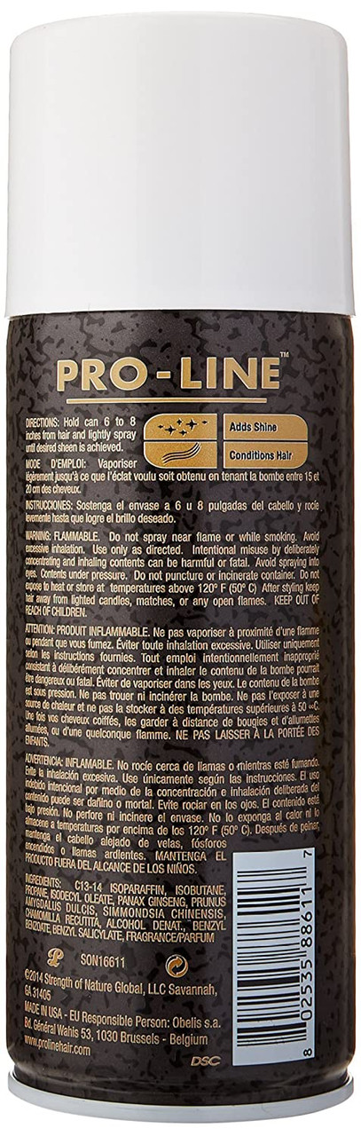 Spray Brillant Proline Oil Sheen - 10 Oz (295 Ml), Laque Pour Cheveux, Effet Brillant