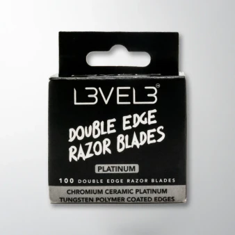 L3VEL3 Double Edge Razor Blades 100 Count – super stainless steel with polymer coating for smooth shaves at Weiss Barber Supply
