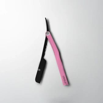 L3VEL3 Milly Clutch Razor Holder in Fierce Pink – stainless steel body with resin handle, inspired by AROD the Barber at Weiss Barber Supply