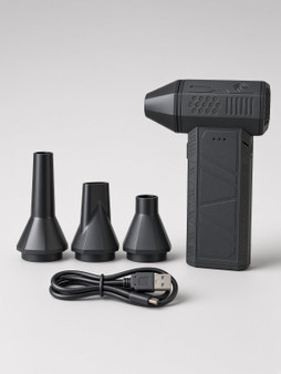 X3 Mini electric air duster kit with nozzles and USB charging cable