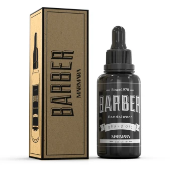Marmara Barber Sandalwood Beard Oil 30ml – nourishes, softens & reduces itch for professional barbers at Weiss Barber Supply