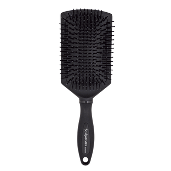 Scalpmaster SC9233 Cushion Paddle Brush 13 Row – nylon ball-tip bristles with rubberized handle for detangling and styling at Weiss Barber Supply.