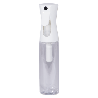 Soft 'n Style 10 oz. Continuous Mist Spray Bottle (Model B99) featuring a clear reservoir and white aerosol-quality sprayer head for reducing hand fatigue.