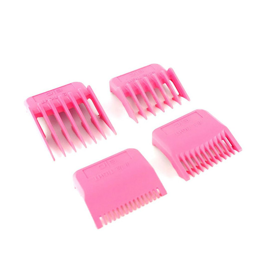 Stylecraft Tight Guards 4-Pack – pink magnetic clipper guards for ultra-close cuts & blending at Weiss Barber Supply